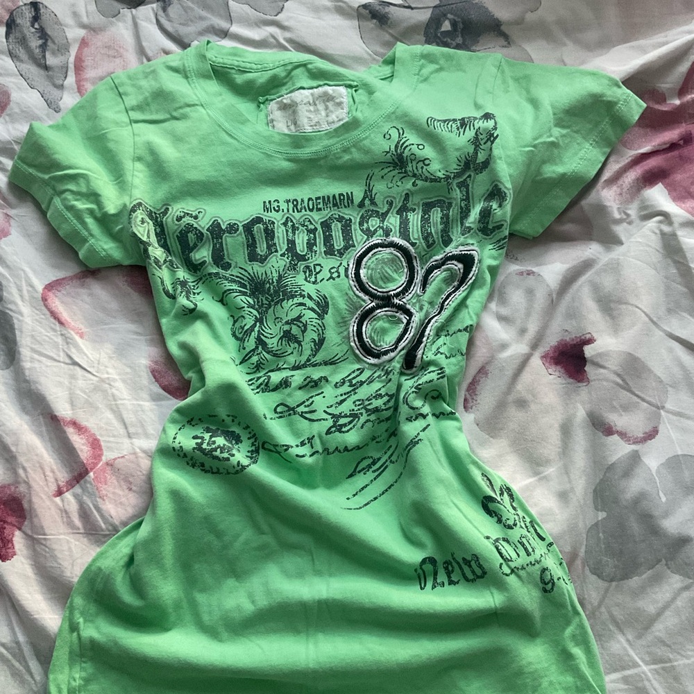 Aeropostale Green Graphic Tee